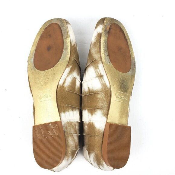 Korks Palmer Pleated Fabric Comfort Ballet Flats Brown White Tie Dye Womens 7 - Picture 8 of 8